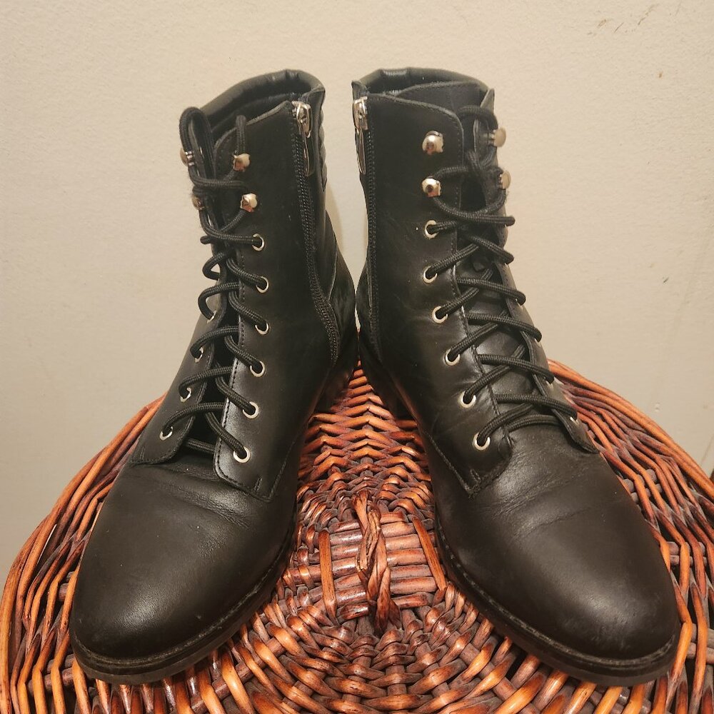 Saks Fifth Avenue Leather Combat Boots